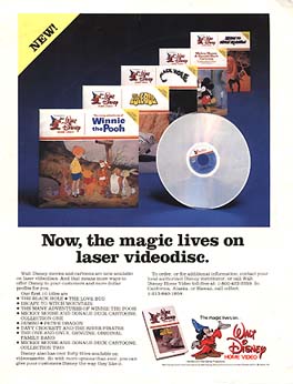 Walt Disney LaserDisc Announcement Sheet